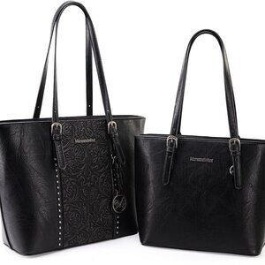 Tote Bag for Women Large Purse and Handbags Set Embossed Collection Purse 2Pcs S